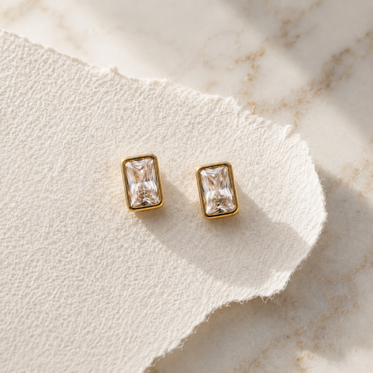 Rectangle Bezel Studs