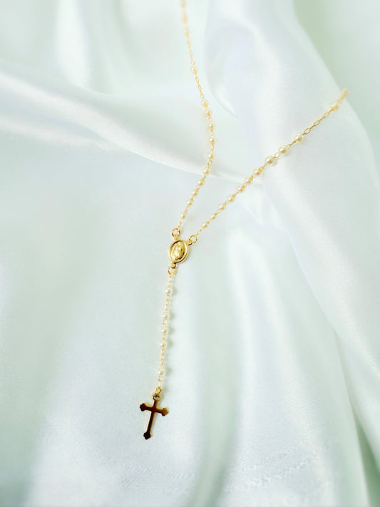 18k Gold Filled Peals Rosary