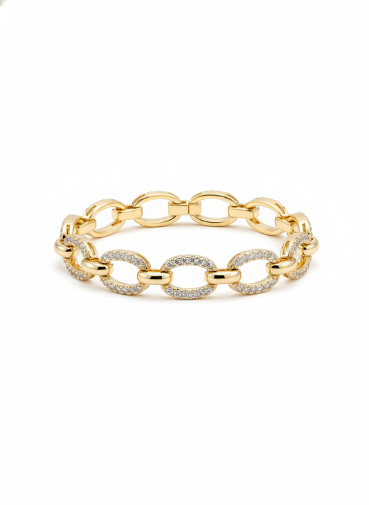 Pavé Oval Link Bracelet