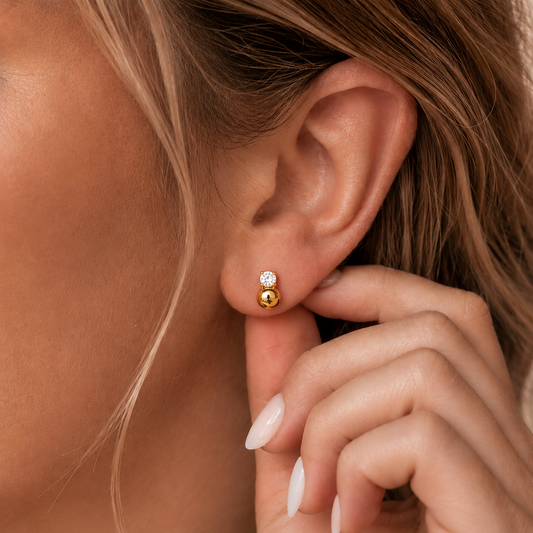 Half Ball Stud Earrings