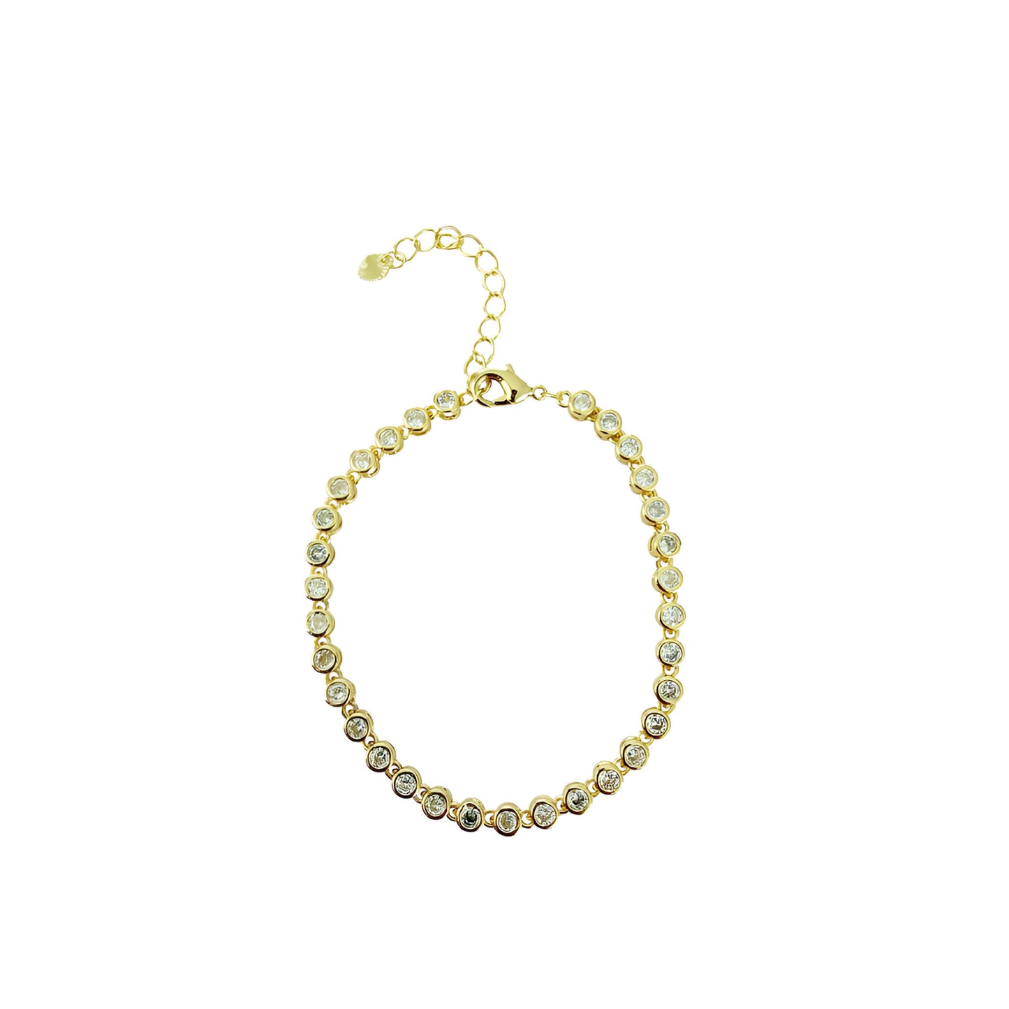 Round CZ Bezel Tennis Bracelet