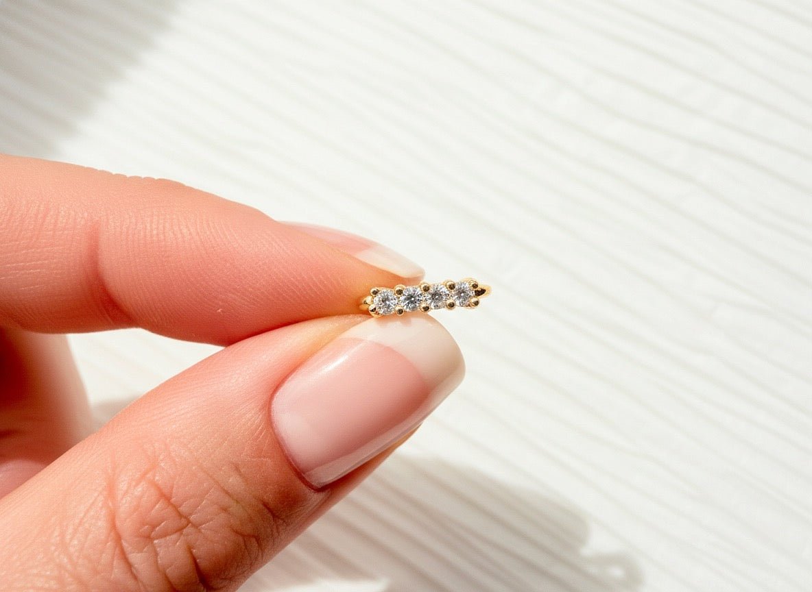 Mini CZ Huggie Hoop Earrings - Jewelry Maktub LLC