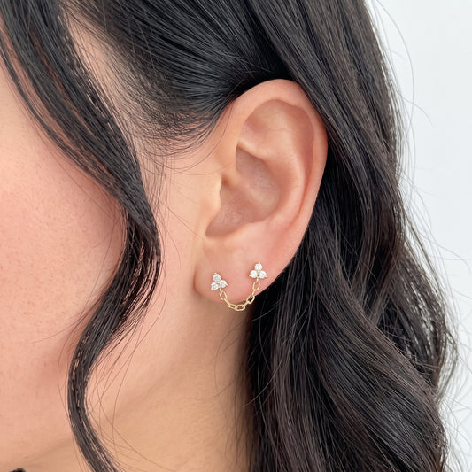 Trio Chain Earrings - Jewelry Maktub LLC