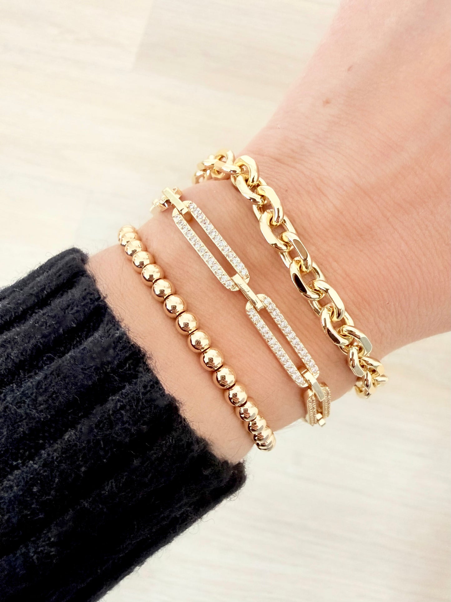 Pavé Paperclip Bracelet