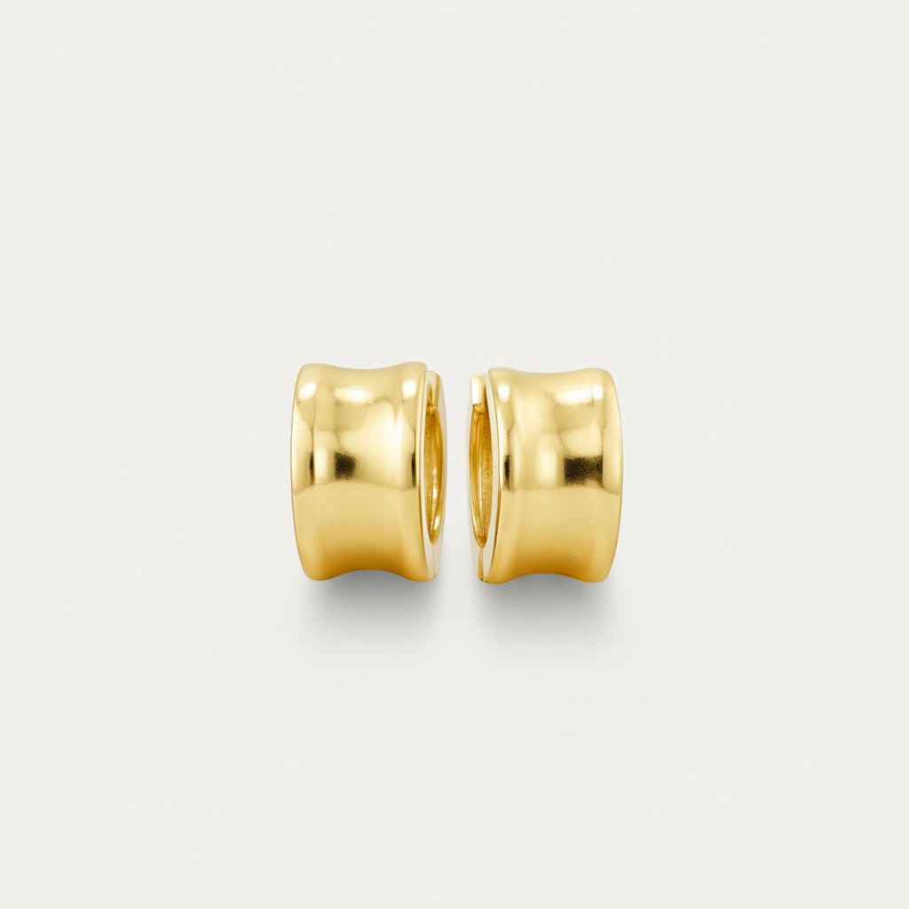18K Gold Filled Chunky Huggie Hoop Earrings - Jewelry Maktub LLC