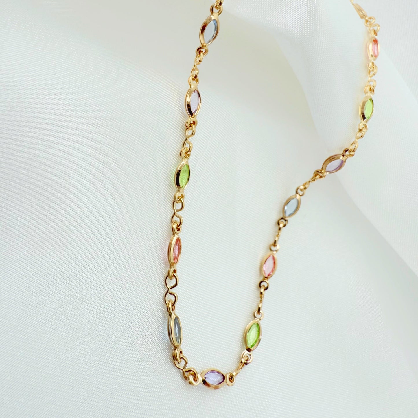 Rainbow Crystal Anklet