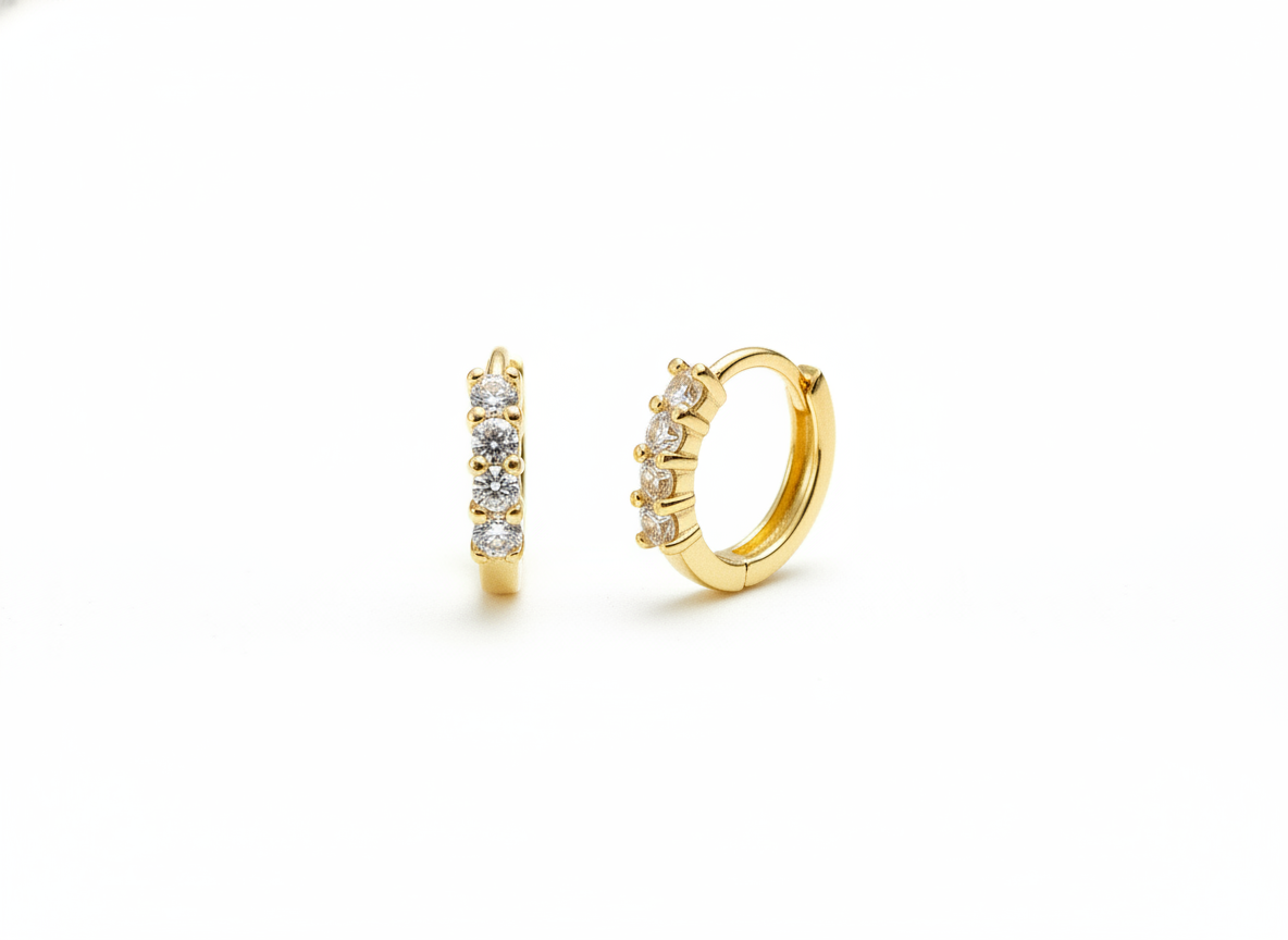 Mini CZ Huggie Hoop Earrings
