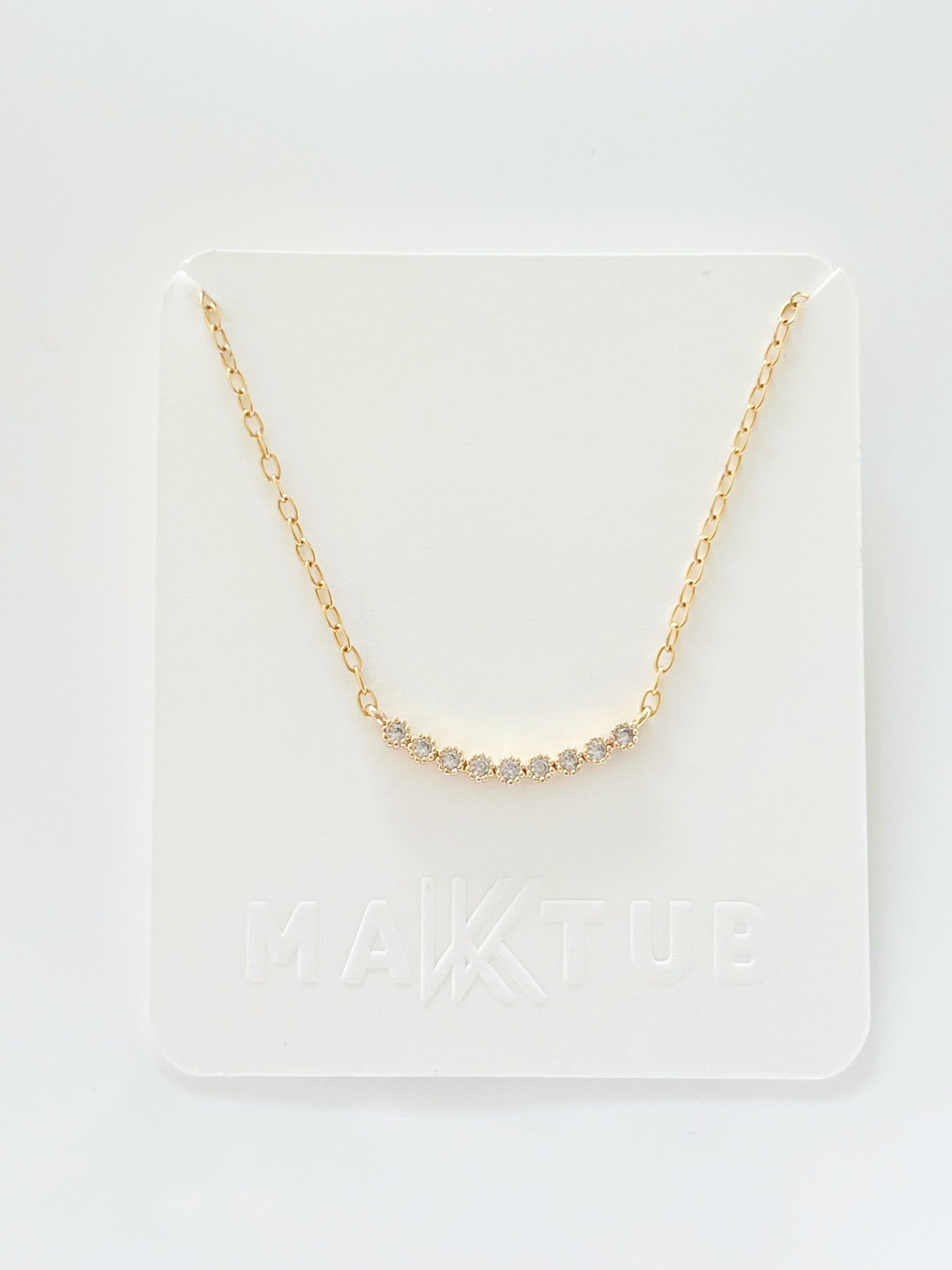 Delicate crystal bar necklace