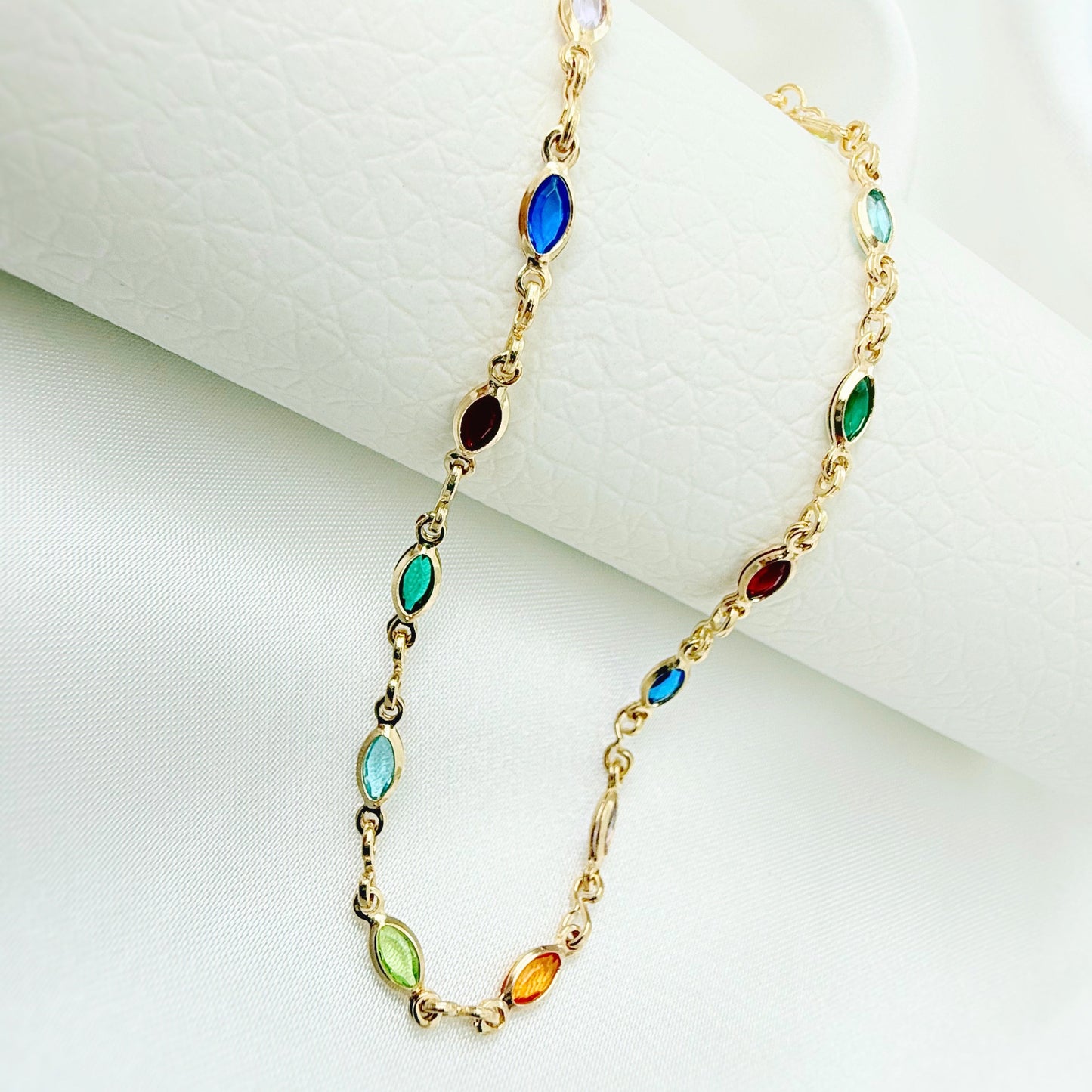 Rainbow Crystal Anklet