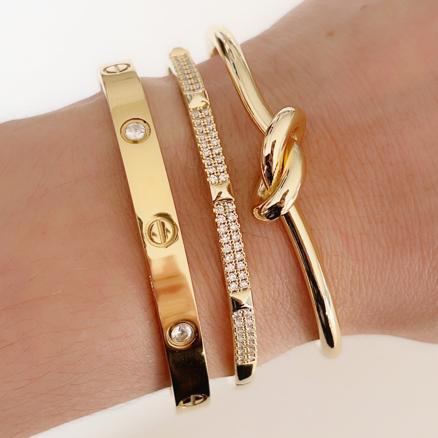 Pave Pyramid Bangle