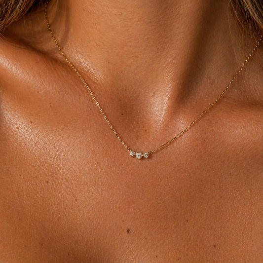 Three Stone Bar Necklace