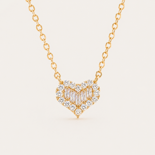 Dainty Pavé Heart Necklace