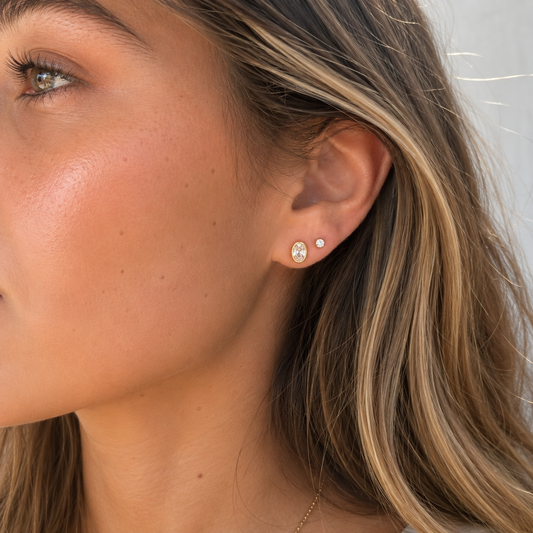 Oval Bezel studs
