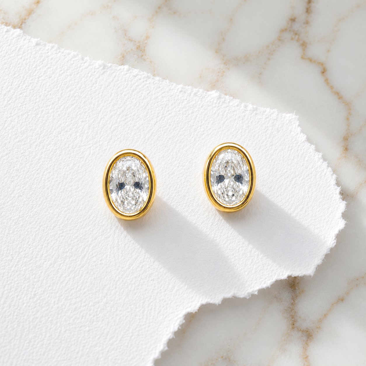 Oval Bezel studs