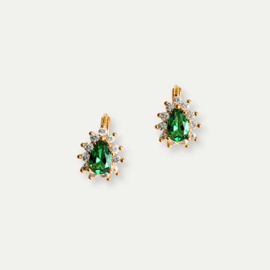 Zircon Teardrop Huggie Earrings