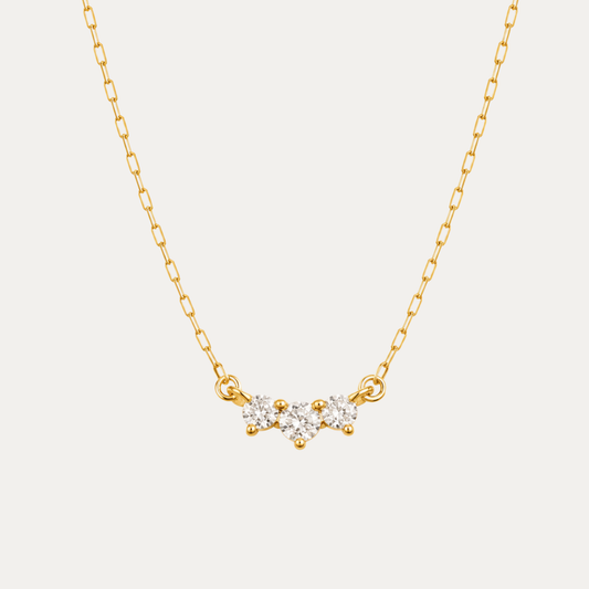 Three Stone Bar Necklace