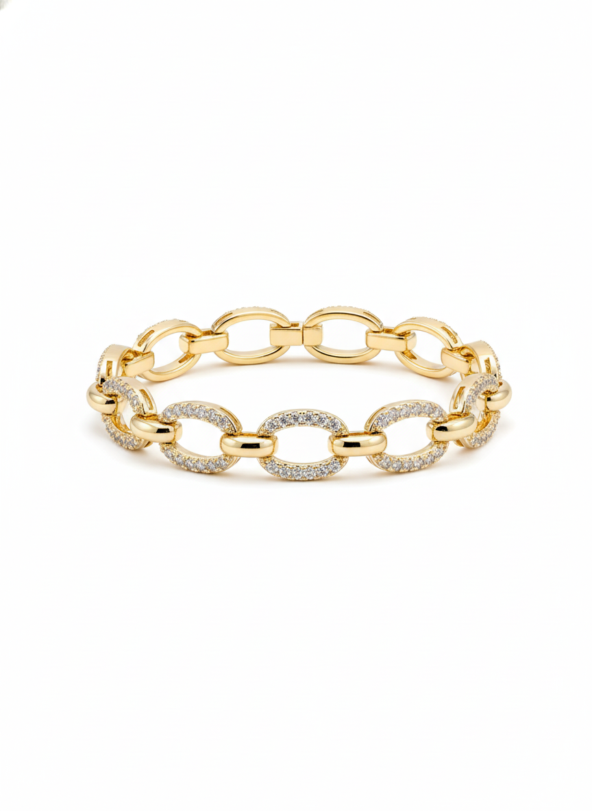 Pavé Oval Link Bracelet