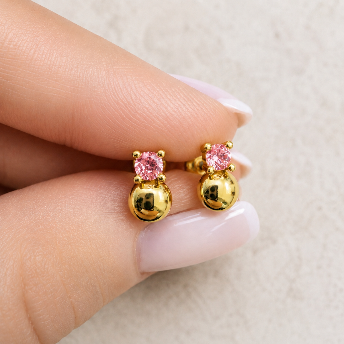 Half Ball Stud Earrings