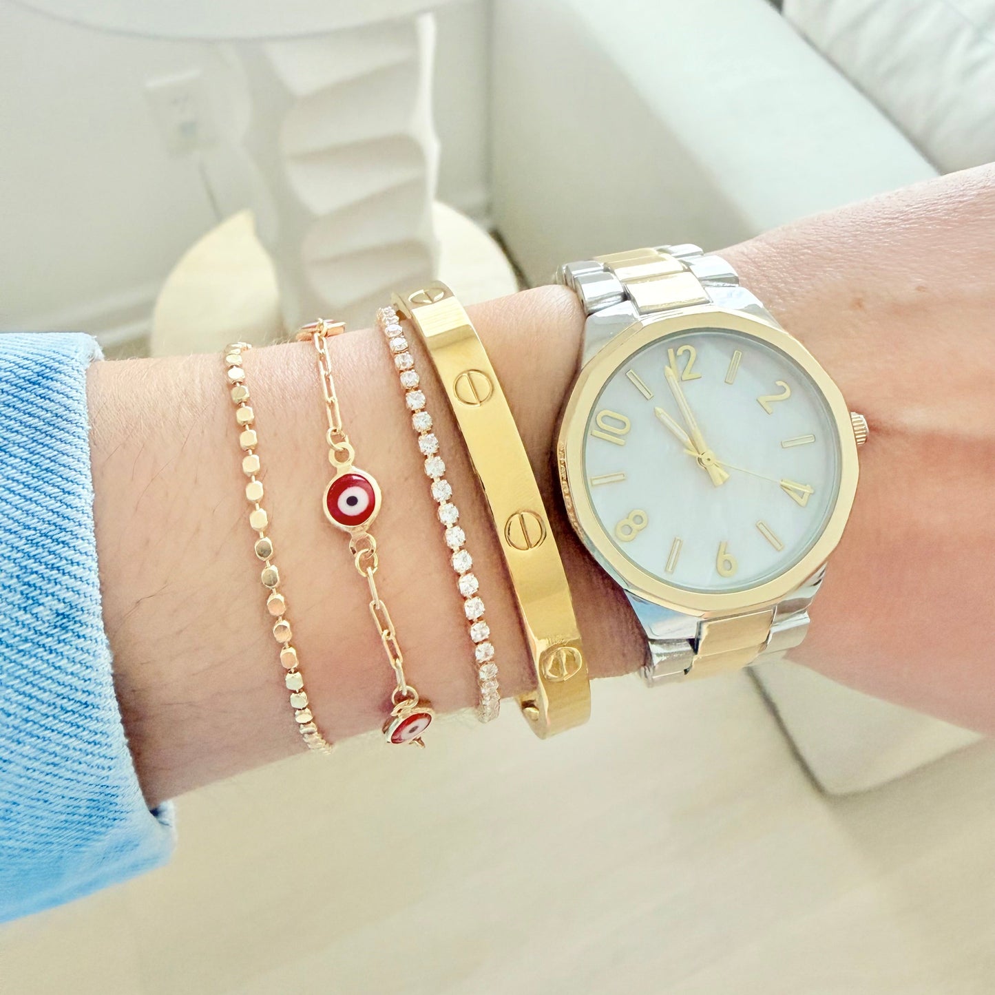 Dainty Evil Eye Bracelet - Jewelry Maktub LLC
