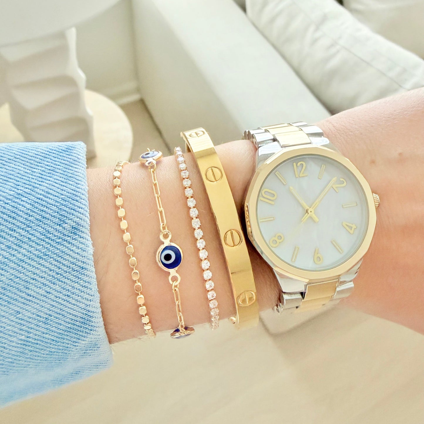 Dainty Evil Eye Bracelet - Jewelry Maktub LLC
