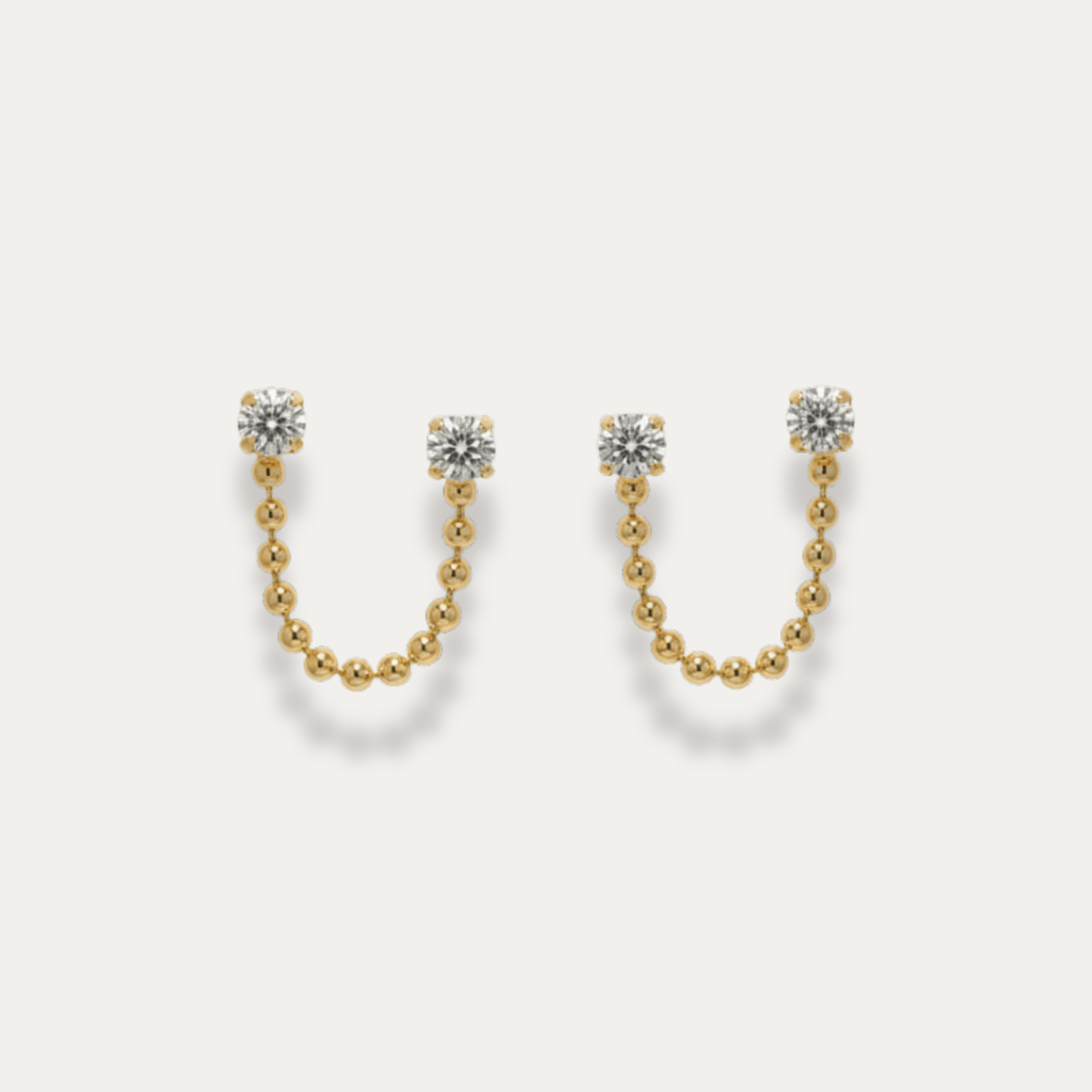 Double Stud Chain Earrings - Jewelry Maktub LLC