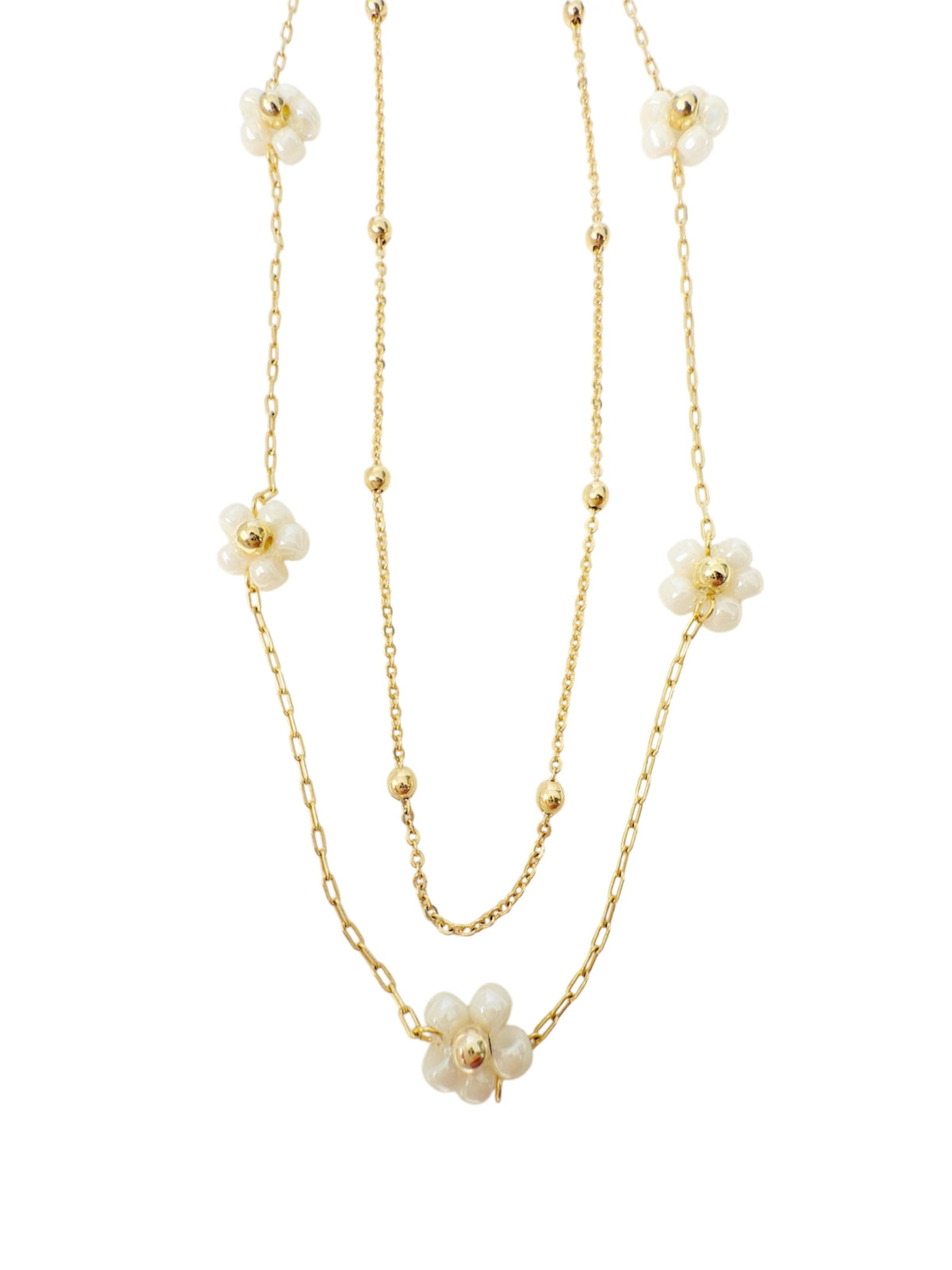 Flower Layering Necklace - Jewelry Maktub LLC