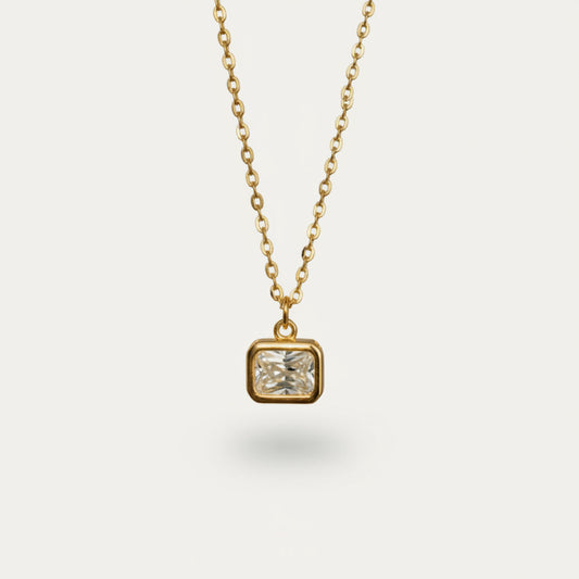 Dainty Square Bezel Necklace