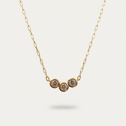 Three Stone Zircon Necklace