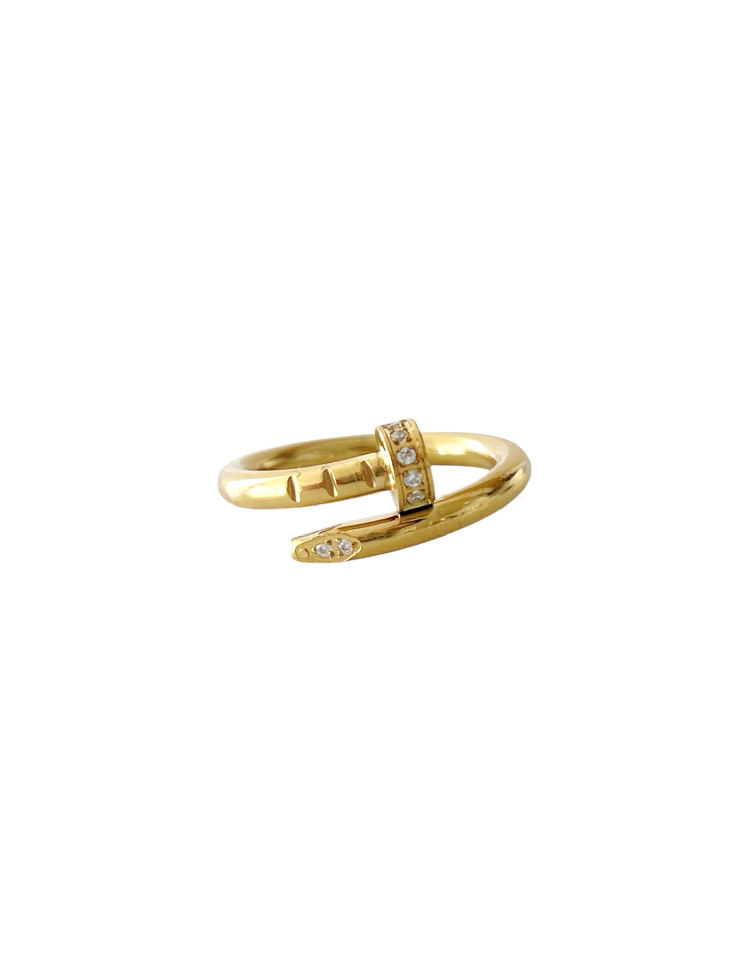 Gold Nail Ring with diamonds - Jewelry Maktub LLC