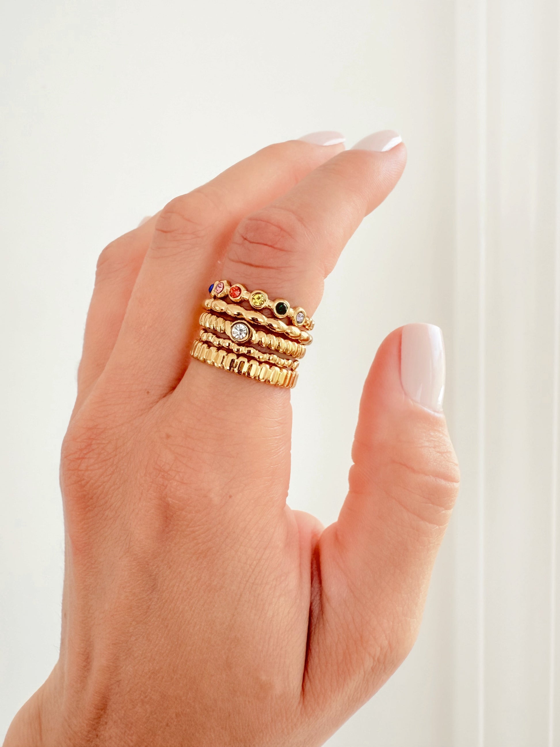 Gold Stackable Rings - Jewelry Maktub LLC