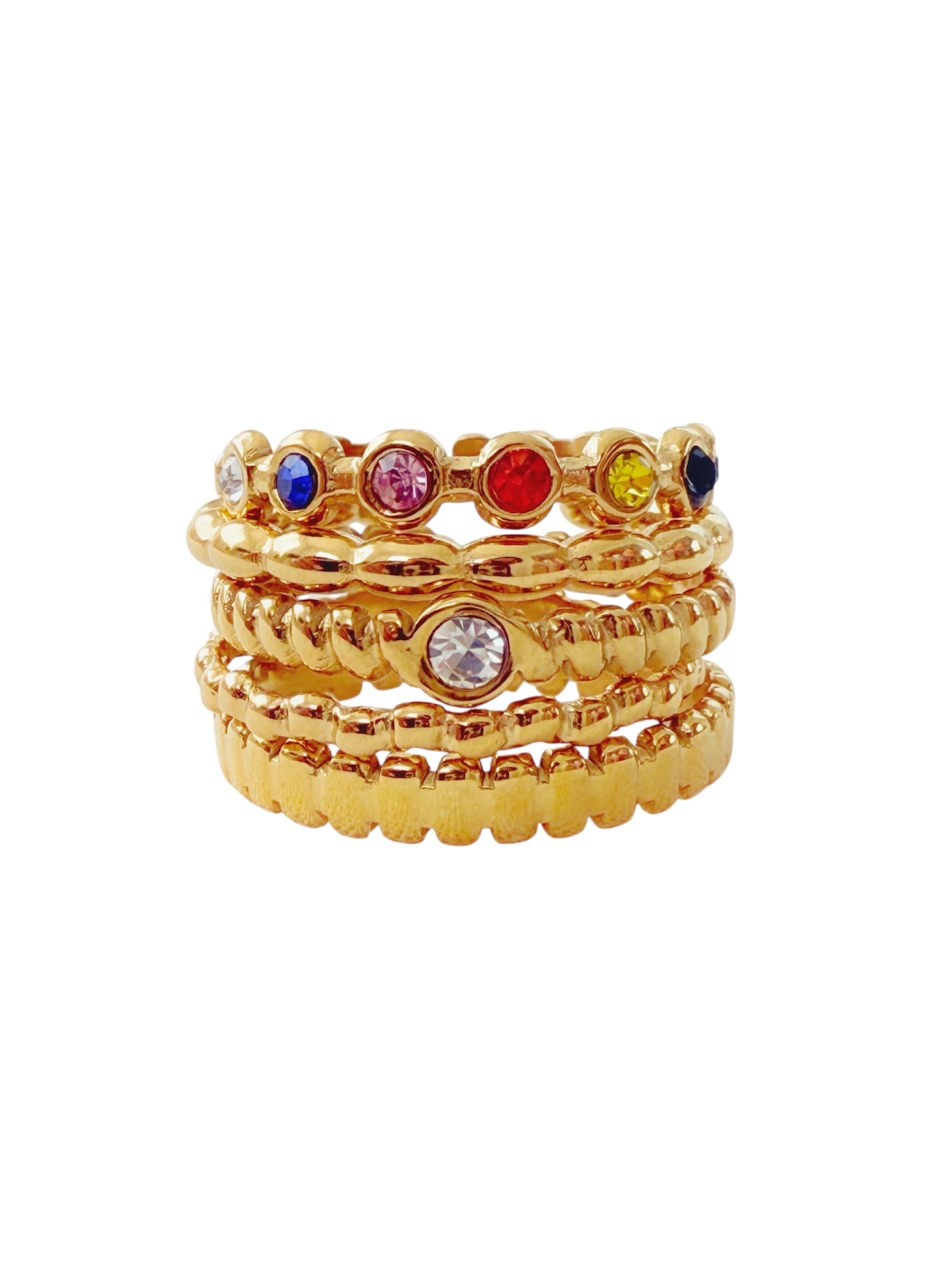 Gold Stackable Rings - Jewelry Maktub LLC