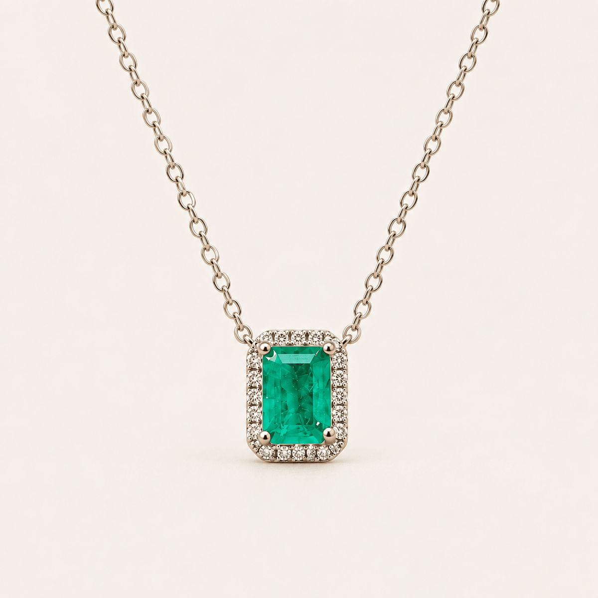 Green Halo Necklace - Jewelry Maktub LLC