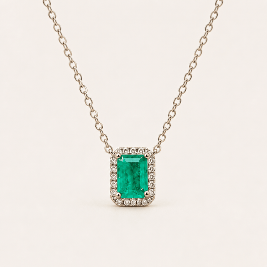 Green Halo Necklace - Jewelry Maktub LLC