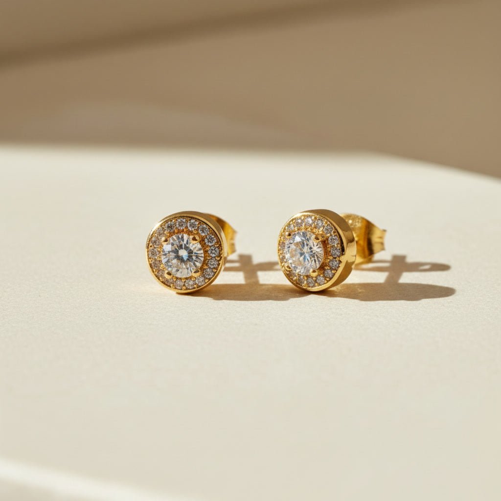 Halo Stud Earrings - Jewelry Maktub LLC