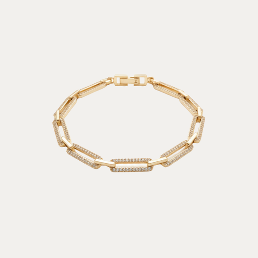 Pavé Paperclip Bracelet