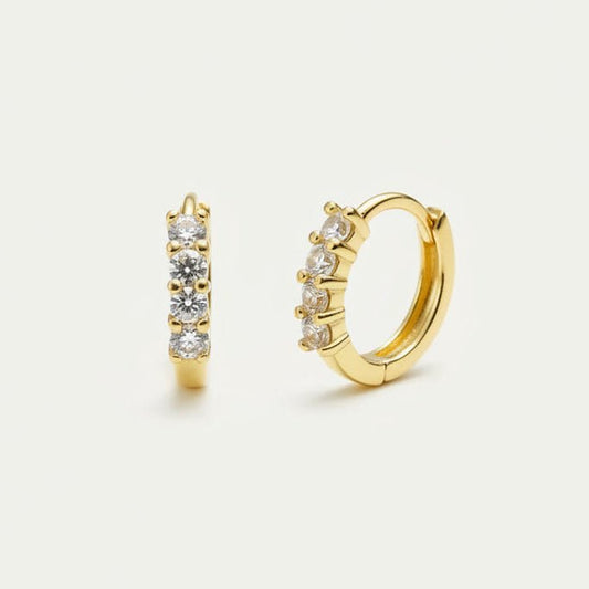 Mini CZ Huggie Hoop Earrings - Jewelry Maktub LLC