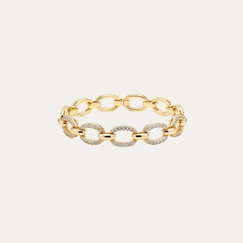 Pavé Oval Link Bracelet - Jewelry Maktub LLC