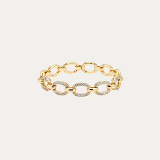 Pavé Oval Link Bracelet - Jewelry Maktub LLC