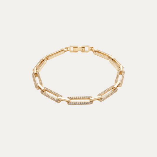 Pavé Paperclip Bracelet - Jewelry Maktub LLC