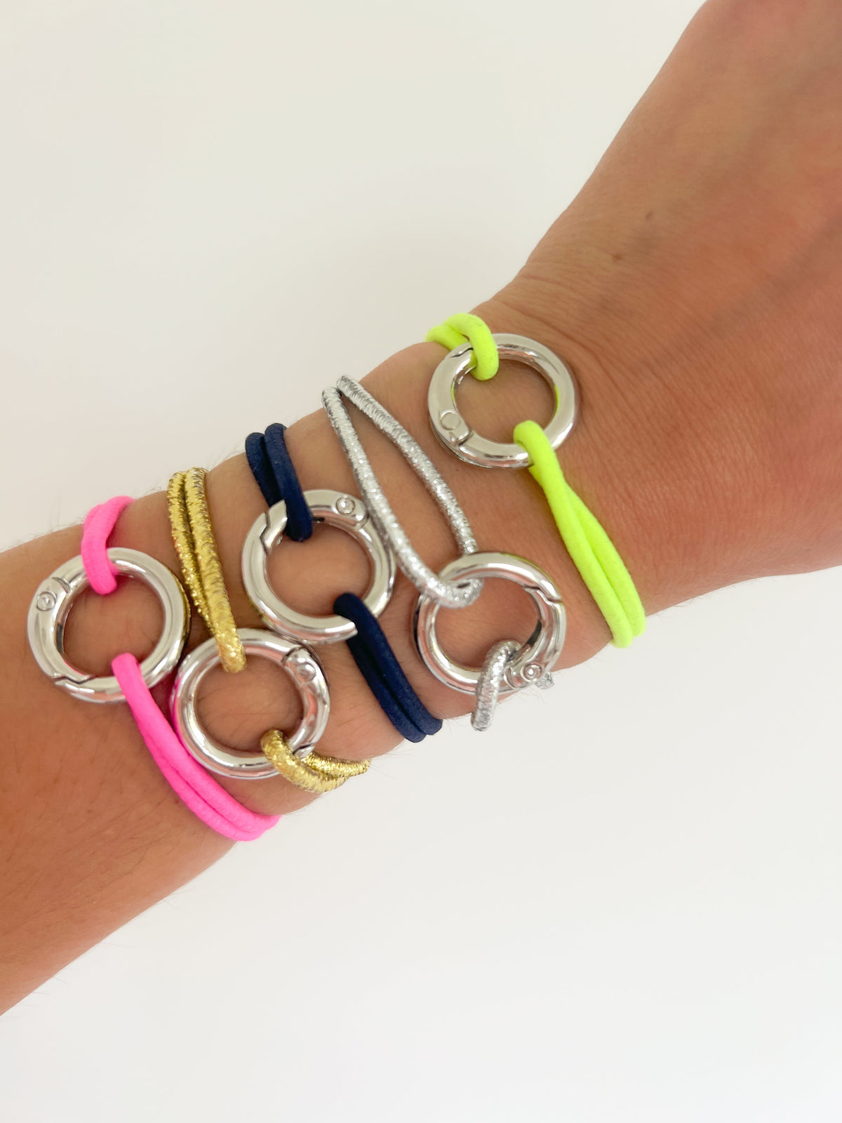 Silver Summer Vibes elastic Bracelets - Jewelry Maktub LLC