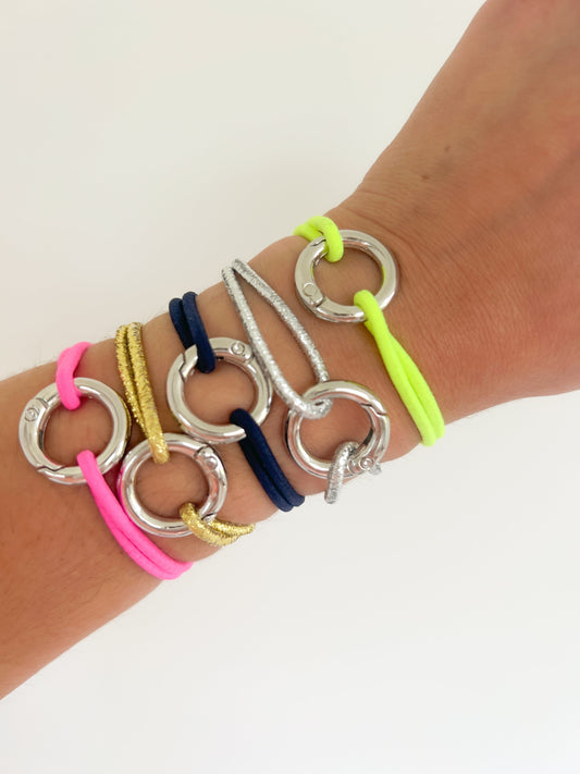 Silver Summer Vibes elastic Bracelets - Jewelry Maktub LLC