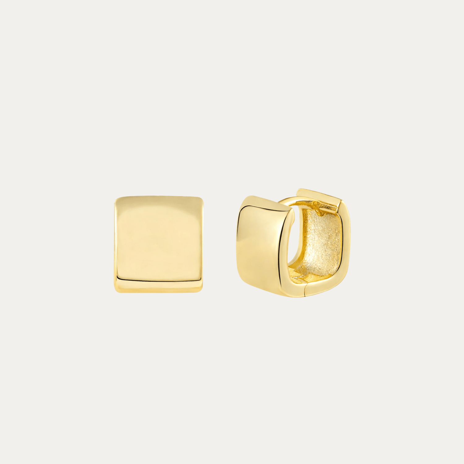 Small Square Huggie Hoop Earrings - Jewelry Maktub LLC