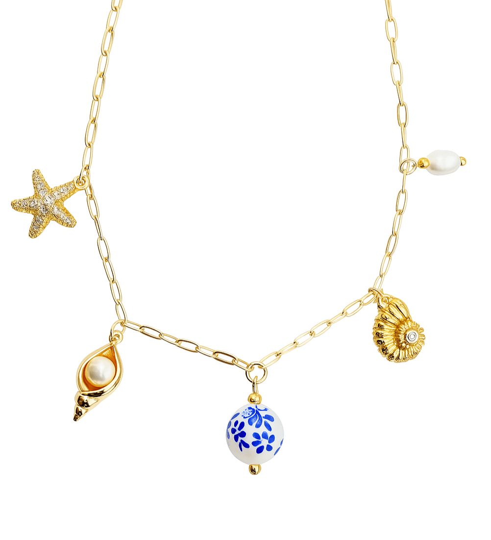 Summer Charm Gold Necklace - Jewelry Maktub LLC