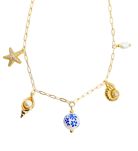 Summer Charm Gold Necklace - Jewelry Maktub LLC