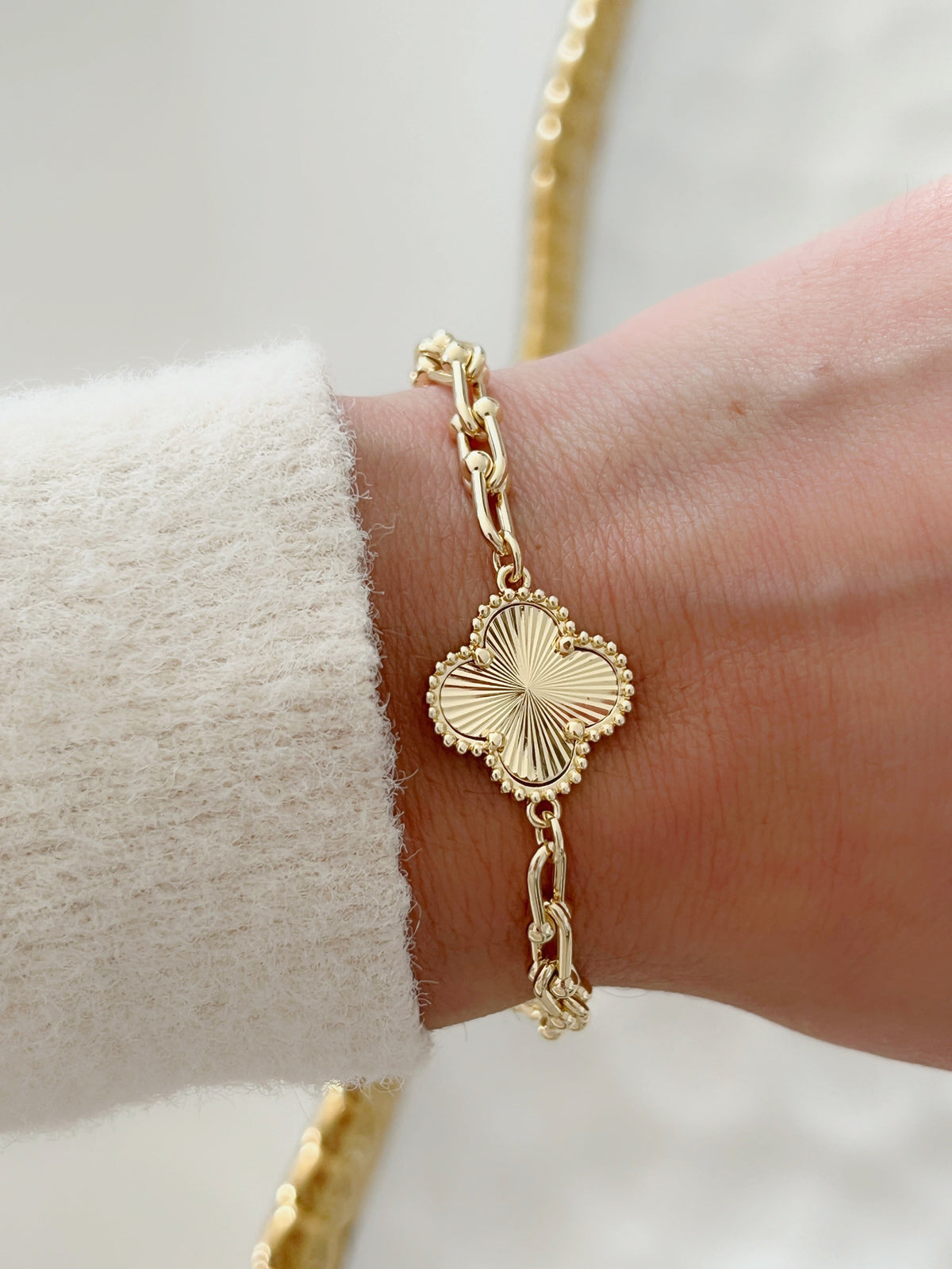 Sunburst Clover Bracelet - Jewelry Maktub LLC