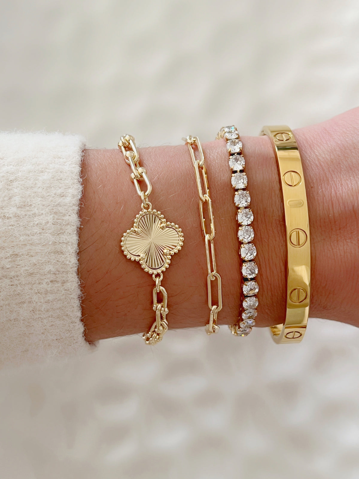 Sunburst Clover Bracelet - Jewelry Maktub LLC