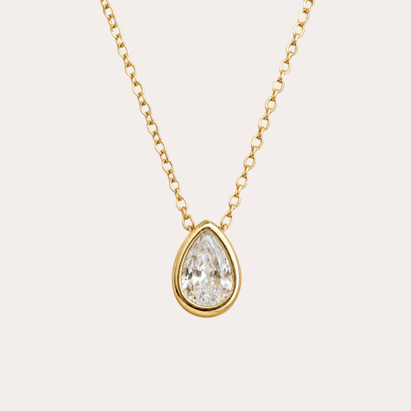 Teardrop Zircon Necklace&nbsp - Jewelry Maktub LLC