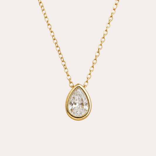 Teardrop Zircon Necklace&nbsp - Jewelry Maktub LLC
