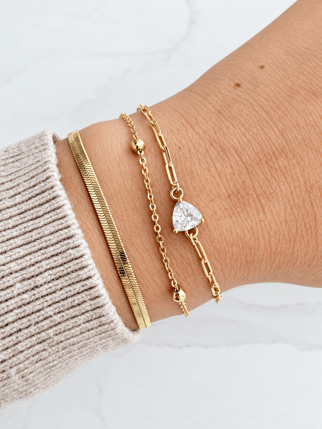 Trillion Zircon Bracelet - Jewelry Maktub LLC