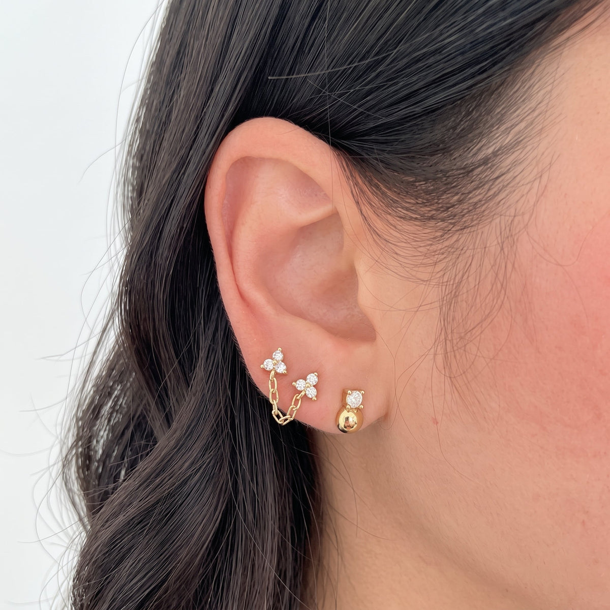 Trio Chain Earrings - Jewelry Maktub LLC
